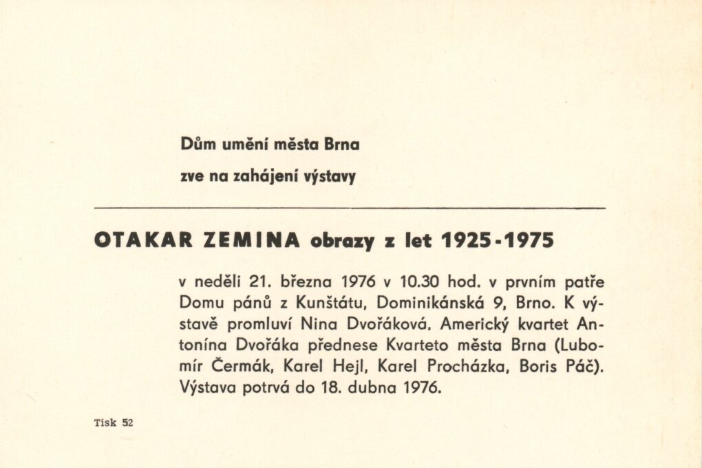 Otakar Zemina. Obrazy z let 1925–1975